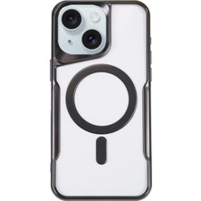 Vintessy iPhone 15 Plus Kılıf Boyi Magsafe Silikon Kapak - Siyah