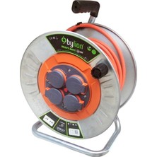 Odea Makaralı Seyyar Kablo Kapaklı 4 Prizli Metal Uzatma Kablosu 3x2.5 mm Cca Kablo 30 Metre