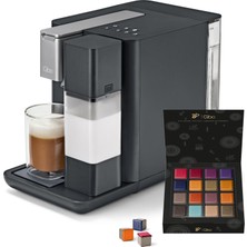 Tchibo Qbo Mılk Master Premium Kapsül Makinesi Dahil. Tek Tuşla Cappuccino, Espresso, Caffè Crema, Süt Köpüğü Için 16 Adet Geri Dönüştürülebilir Qbo Kapsül ve Çıkarılabilir Süt Haznesi 300ML, Açık Gri