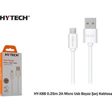 Odea Hytech HY-X88 0.25M 2A Micro USB Şarj Kablosu, Beyaz