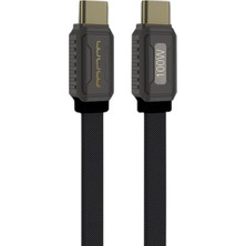 Odea Coverzone Type - C To Type C Hızlı Şarj ve Data Kablo iPhone 15 Uyumlu 100 Watt Usb-C To Usb-C Uyumlu 1 Metre Şarj Kablosu X198 (100W - Siyah)
