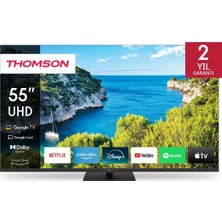 Odea Thomson 55 Inç (139 Cm) 4K Ultra Hd Google Tv, HDR10, Dolby Audio, Google Assistant, Chromecast Built-In, HDMI 2.1, Döner Stand, Wi-Fi, Uydu Alıcılı Akıllı LED Tv