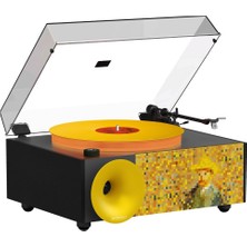 Odea Fennessy I5S Bluetooth Hoparlörlü 45W Hi-Fi Işıklı Retro Pikap Plakçalar Turntable, Van Gogh