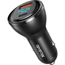 Odea Mcdodo CC-5670 95W 1xtype-C 1xusb Girişli Dijital Göstergeli Araç Çakmak Şarji, Siyah