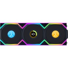 Odea Lian Li Unı Fan Reverse Sl Wıreless LCD 3X120MM Rgb Kablosuz Kasa Fanı Siyah