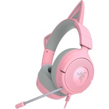 Odea Razer Kraken Kitty V3 x - Oyun Için Kablolu Kitty Kulaklık - Ikonik Kitty Kulakları - 270 G Hafif - Hyperclear Kardioid Mikrofon - Triforce 40 mm Sürücüler - 3,5 mm Jak | Quartz
