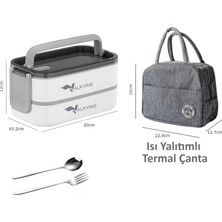 Odea Valkyrie 1350 ml Termal Yemek Kabı Seti – Çelik Bölmeli Sızdırmaz Lunch Box + Isı Yalıtımlı Çanta