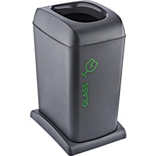 Odea Smartware Soft Tekerlekli Cam Geri Dönüşüm Kutusu 40 Lt - Antrasit, Çok Amaçlı Geri Dönüşüm Kutusu