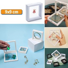 Odea Buffer® 9x9 cm Standlı 3D Takı Ziynet Hatıra Koleksiyon Saklama Kutusu Şeffaf Film Çerçevesi
