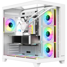 Odea Gamepower Warcry Topglass 650W 4xargb Temperli Cam Atx Beyaz Gaming (Oyuncu) Kasa