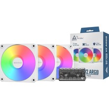 Odea Montech GF120R V2 Argb 120MM Kasa Fanı (3’lü Set) – Reverse Blade, Yüksek Performanslı Hava Akışı, Sessiz Hidrolik Rulman, Canlı Argb Aydınlatma, 6×6 Fan Hub Dahil, Beyaz