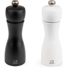 Odea Peugeot - Karabiber Değirmeni + Tuz Değirmeni Tahiti 15 cm Duo + Karabiber + Kristal Tuz - Klasik Öğütme Derecesi Ayarı - Pefc Sertifikalı Ahşaptan - Fransız Know-How - Siyah ve Mat Beyaz