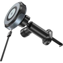 Odea Havalandırmaya Takılan Telefon Tutucu Araç Tutucu ve Şarj Magsafe ile Uyumlu Kablosuz Şarj Özellikli Peteğe Takılıp Kilitlenebilen 15W Hızında Hızlı Mıknatıslı Premium Kalite 3A Şarjlı Araç Tutucu 034