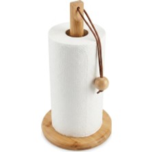 Odea Deconox Doğal Bambu Bohem Top Tutacaklı Kağıt Havluluk - Dekoratif Ahşap Stand (30X14 Cm, Kahve ve Bambu Renk Seçenekli, 1 Adet) (Doğal)