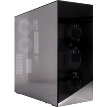 Odea Arctıc Dikey Gpu Montajlı Xtender Vg (Ayna Siyahı) - Pc Kasası, Aynalı Cam, 2 x 420 mm Radyatör Desteği, Midi Tower, E-Atx, 5x A-Rgb Fanlar Önceden Monte Edilmiş - Siyah