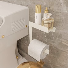 Odea Lmz Raflı Tuvalet Kağıdı Tutucu, Metal Tuvalet Kağıdı Standı (Metal, Beyaz)