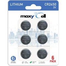 Odea Maxycell 2450 CR2450 Lityum Para Hücresi Pil 3V Yüksek Kapasiteli Uzun Ömürlü Güvenilir Güç Saatler, Anahtarlıklar, Fitness Takipçileri, Tıbbi Cihazlar, Termometreler, Sızdırmaz Tasarım DL2450 (6'lı