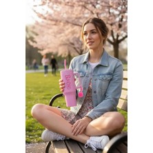 Odea Miniso Barbie Lisanslı Pembe Serisi Çift Cidarlı Pipetli Çelik Termos 26.5 Cm, 2019120310102