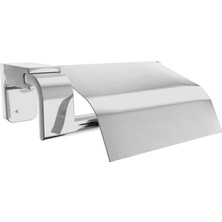 Odea Krom Gümüş Kapaklı Lüks Tuvalet Kağıtlık Vidalı Paslanmaz Metal Duvara Monte Banyo Kağıt Aparatı