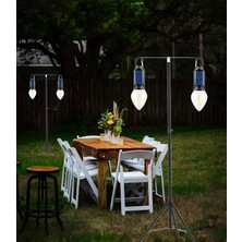 Odea Kyrotech 2 Lambalı, Askılı, 3 Modlu, Şarjlı, LED Solar Güneş Enerjili, 2 mt Metal Standlı, Su Geçirmez, Kitap Okuma Işığı, Kamp, Avcılık, Balıkçılık, Garaj, Güverte, Balkon Dekorasyonu, (Damla)