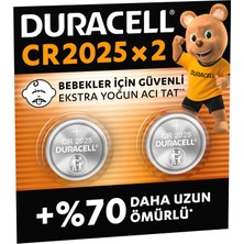 Odea Duracell Cr 2025 Lityum Düğme Pil (2’li Paket) – 3V (CR2025)