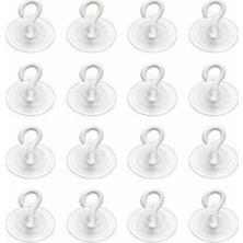 Odea Şeffaf Cam Vantuzlu Askı Seti 16’lı, 4 cm x 4 cm Kompakt Tasarım, 4 cm Çap Güçlü Vakumlu Yapışma, Delme ve Vidalama Gerektirmez, Iz Bırakmadan Sökülebilir, Banyo Mutfak Duş Camı Fayans Için Uygun