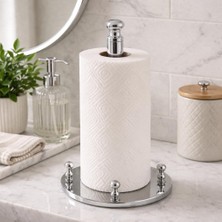 Odea Kağıt Havluluk, Dikey Standlı Mutfak Kağıt Havluluk, Banyo, Yuvarlak Taban, Premium Parlaklık, Kalite, Krom