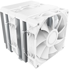 Odea Montech NX600 6 Isı Borulu Çift Kule Cpu Hava Soğutucu 28MM E28 Pwm Premium Fan Lehimli Bakır Taban Tüm Intel ve Amd Soket Desteği Beyaz