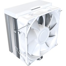 Odea Montech NX400 - Cpu Hava Soğutucu, Tek Kule, 4 Gelişmiş Isı Borusu, 52-Fin Isı Emici, E28, 120MM Fdb Statik Basınçlı Fan, 28MM Fan Kalınlığı, Köşe Kapağı Ayak Pedleri, Parlak Üst Kapak - Beyaz
