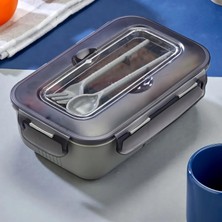 Odea Promosyonca Beslenme Kutusu, 2 Bölmeli Lunch Box, Kaşık ve Çatal Dahil, Bpa Free, Kilitlenebilir Kapak, Çatal Kaşık Bölmeli