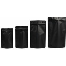 Odea Alüminyum Doypack Yeniden Kullanılabilir Folyo Poşetler, Fermuarlı, Koku Geçirmez, Ayakta Durabilen, Gıda Saklama, 50'li Paket (Siyah, 13 x 22 Cm)