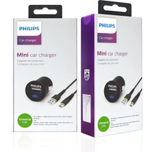 Odea Philips Araç Içi Şarj Adaptörü 2.1A + USB - USB C Şarj Kablosu, 1.2 Metre (DLP2520C)