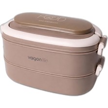 Odea Vagonlife 2 Katlı Bento Lunch Box 1140 ml Paslanmaz Çelik Sefer Tası Sızdırmaz Yemek Kabı Çorba Kaseli Termal Yemek Taşıma Kabı Okul Ofis
