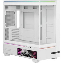 Odea Thermalright TL-M10 Vision White Argb Temperli Cam Mid Tower Matx Gaming Kasa