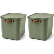 Odea 23 Lt Kapaklı Organizer Kutu – Yan Kulplu Büyük Boy Plastik Saklama ve Depolama Kutusu – Çok Amaçlı Düzenleyici Kutu – Dolap, Banyo, Ofis ve Oyuncak Düzeni Için (40X30X25CM) (2)
