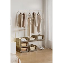 Odea Mithra Life 6 Bölmeli Kayar Raf Organizer Dolap Içi Kıyafet Aksesuar Düzenleyici Bej 45X35 cm MIT1260
