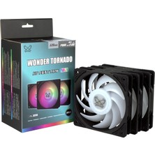 Odea Scythe Wonder Tornado 120MM Argb Siyah Kasa Fanı 3’lü Paket, 25MM Kalınlık, 2500 Rpm, 12V 4-Pin Güç, 3-Pin Argb Aydınlatma, Pbt Malzeme, Gaming ve Performans Sistemleri Için