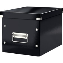 Odea Leitz Click & Store Orta Boy Küp Saklama Kutusu 61090095, Siyah, Metal Kulplu, 260X240X260 mm