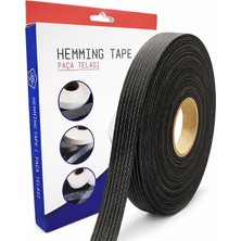 Odea Modern Teknik Tekstil Şerit Ipli Biye Tela 1.5 cm x 100 M - Tek Tarafı Yapışkanlı Tela - Ütü ile Yapıştırılan Tela - Dokumasız Uygulama (Antrasit)