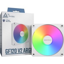 Odea Montech GF120 V2 Argb 120MM Kasa Fan - Şık ve Minimalist Tasarım, Yüksek Hava Akışı, Hidrolik Rulman, Sessiz Performans, Canlı Argb Aydınlatma, Beyaz