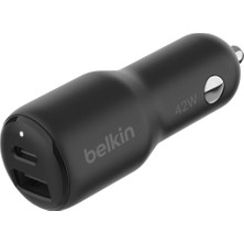 Odea Belkin Boostcharge Çift Araç Şarj Cihazı 42W W/hızlı Şarj Usb-C 30W Pps ve 12W Usb-A Bağlantı Noktaları Apple iPhone 15, 15 Pro, 15 Pro Max, iPhone 14 Serisi, iPhone 13 Serisi, Samsung Galaxy S23 ve