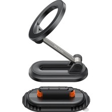 Odea Mcdodo CM-6240 Nimble Manyetik Telefon Tutucu, 3m Yapışkanlı Taban, Çift Eksenli Ayarlanabilir ve Katlanabilir Kompakt Tasarım, Araç, Masa, Ev ve Ofis Için, Siyah