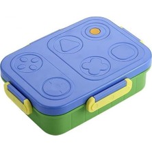 Odea Renkli Desenli Beslenme Kutusu - 830 ml 3 Bölmeli Çocuk Beslenme Kabı Pp (Mavi)