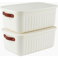 Odea 2'li Kapaklı Saklama Kutusu Seti -10 Litre – Turuncu -Taşınabilir Kulplu, Dolap Içi Düzenleyici, Çok Amaçlı Organizer Kutu, Oyuncak & Kıyafet Kutusu