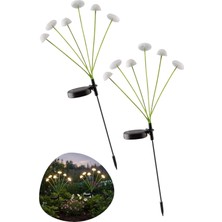 Odea Buffer Güneş Enerjili Mantar Bahçe Lambası, Solar LED Dış Mekan Aydınlatma, Otomatik Sensörlü Dekoratif Bahçe Işığı, Plastik, 2 Adet