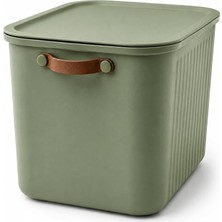 Odea 23 Lt Kapaklı Organizer Kutu - 3 Adet – Yan Kulplu Büyük Boy Plastik Saklama ve Depolama Kutusu – Çok Amaçlı Düzenleyici Kutu – Dolap, Banyo, Ofis ve Oyuncak Düzeni Için (40X30X25CM)