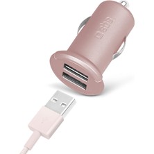 Odea Sbs 5513 2 Mini Girişli USB Araç Şarj Cihazı, Pembe