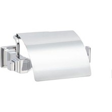 Odea System Kubıc Kapaklı Tuvalet Kağıtlığı Krom Renk 92X94X157 mm