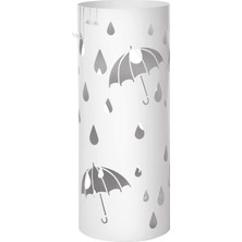 Odea Songmıcs LUC23W Şemsiye Standı, Metal Yuvarlak Şemsiye Ayağı, Su Toplama Kasesi Çıkarılabilir, Kancalı, 49 x Ø 19,5 Cm, Beyaz