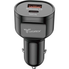 Odea Lucatech Samsung Galaxy S22/S22 PLUS/S22 Ultra ile Uyumlu 45W Hızlı Araç Şarj Cihazı, USB + Pd Çift Çıkış, Siyah